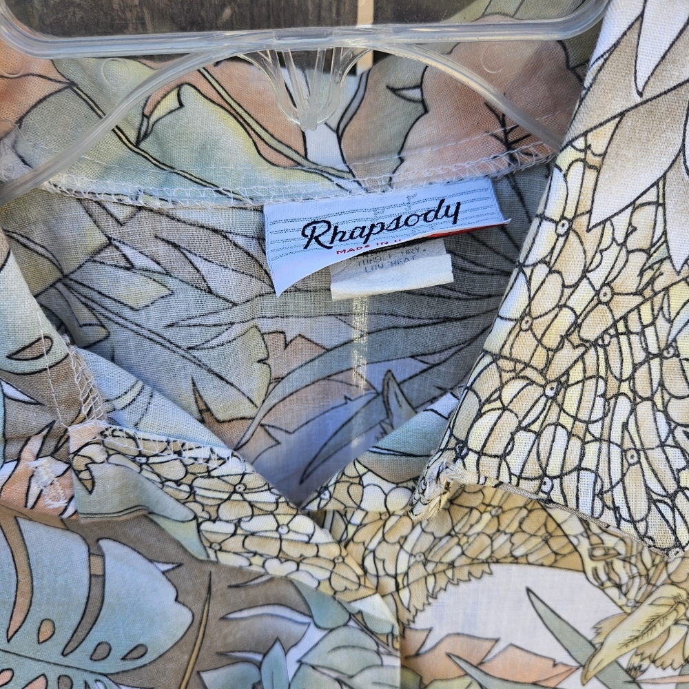 Rhapsody Tropical Print Women Shirt Size Small - Picture 9 of 16